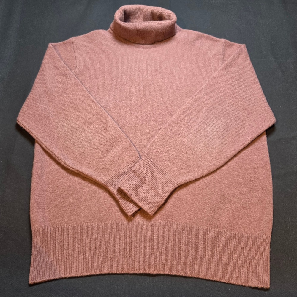 LL Bean Women's XL Lambswool Vintage Turtleneck Sweater Mauve Pink